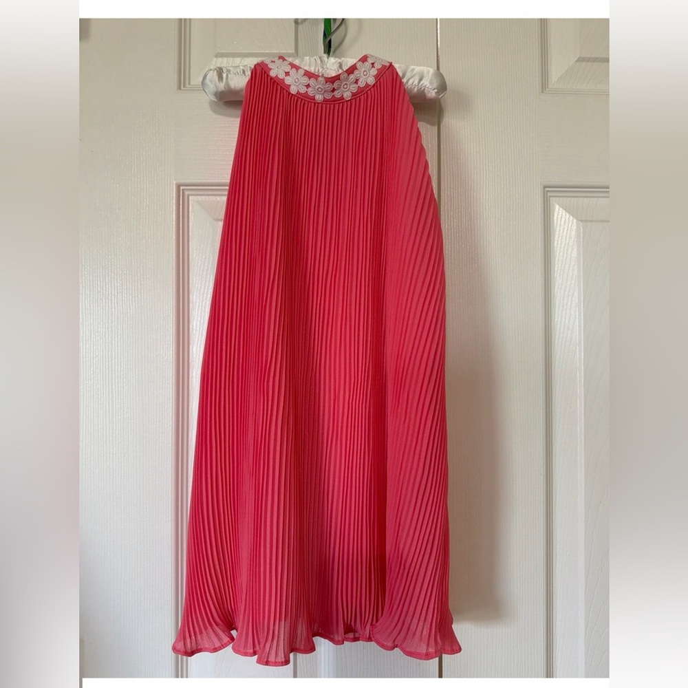 Janie and Jack Pleated Coral-Pink dress